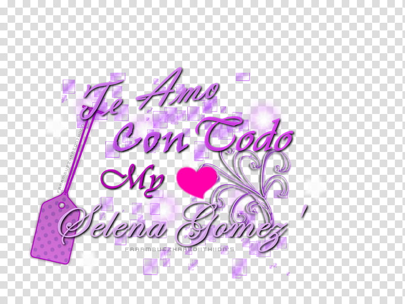 Texto Te amo con todo mi Corazon Selena G transparent background PNG clipart