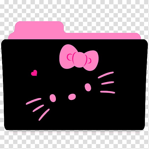 Carpetas, pink and black Hello Kitty folder icon transparent ...