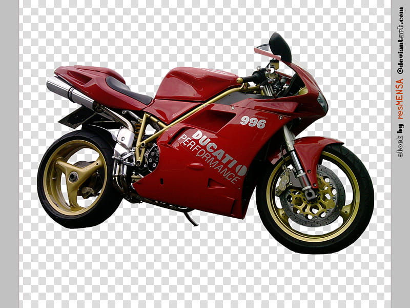 Ducati  right, red and black sports bike screenshot transparent background PNG clipart