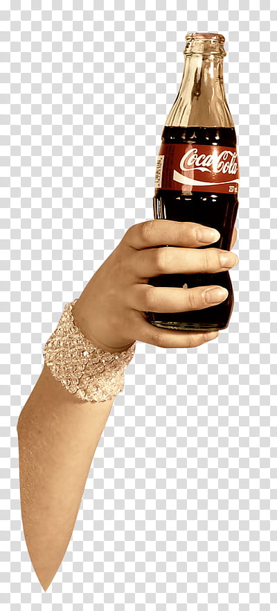 person holding Coca-Cola soda bottle transparent background PNG clipart