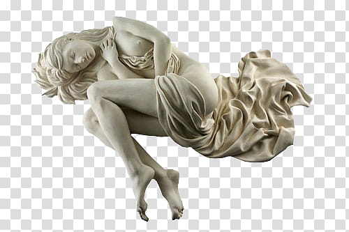 WATCHERS, woman sleeping while naked statue transparent background PNG clipart