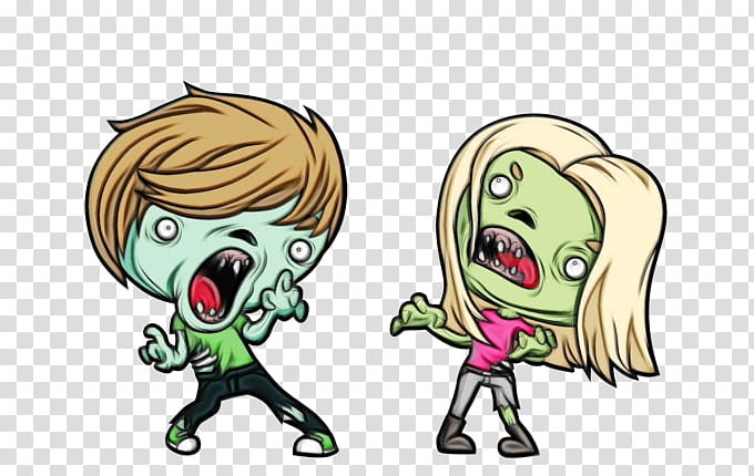 Watercolor Drawing, Paint, Wet Ink, Cartoon, Zombie, Zombie Apocalypse, Plants Vs Zombies, Call Of Duty Zombies transparent background PNG clipart