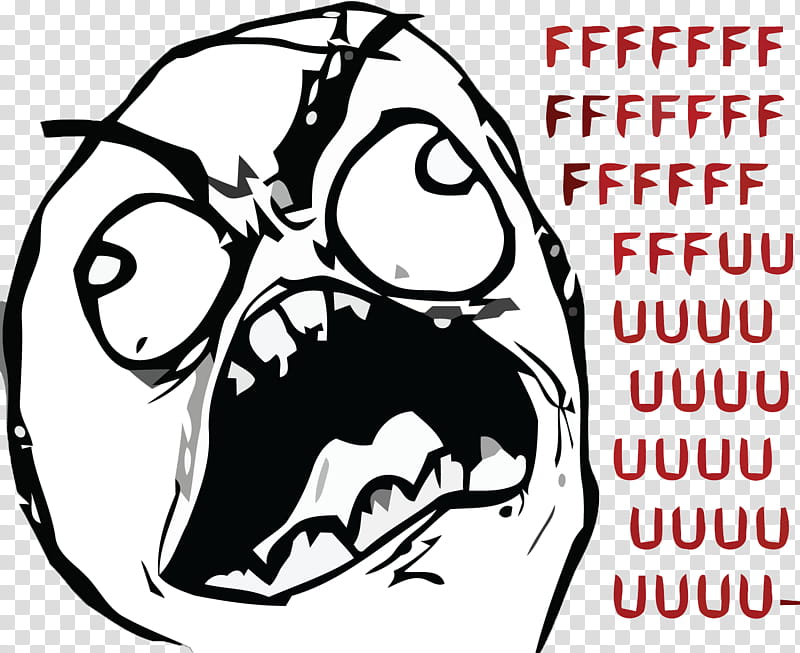 Meme FFFFUUUU, rage guy meme illustration transparent background PNG clipart