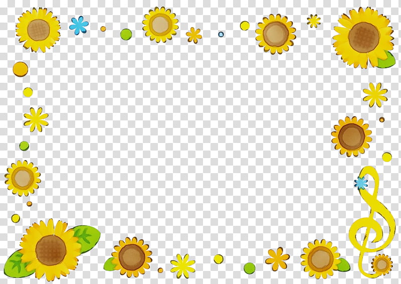 Sunflower, Watercolor, Paint, Wet Ink, BORDERS AND FRAMES, Moon, Borders , Computer Icons transparent background PNG clipart