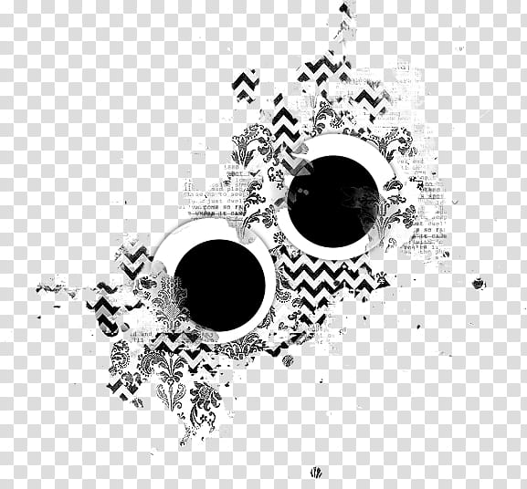 Visual Chaos V, two round black and white hole with chevron print illustration transparent background PNG clipart