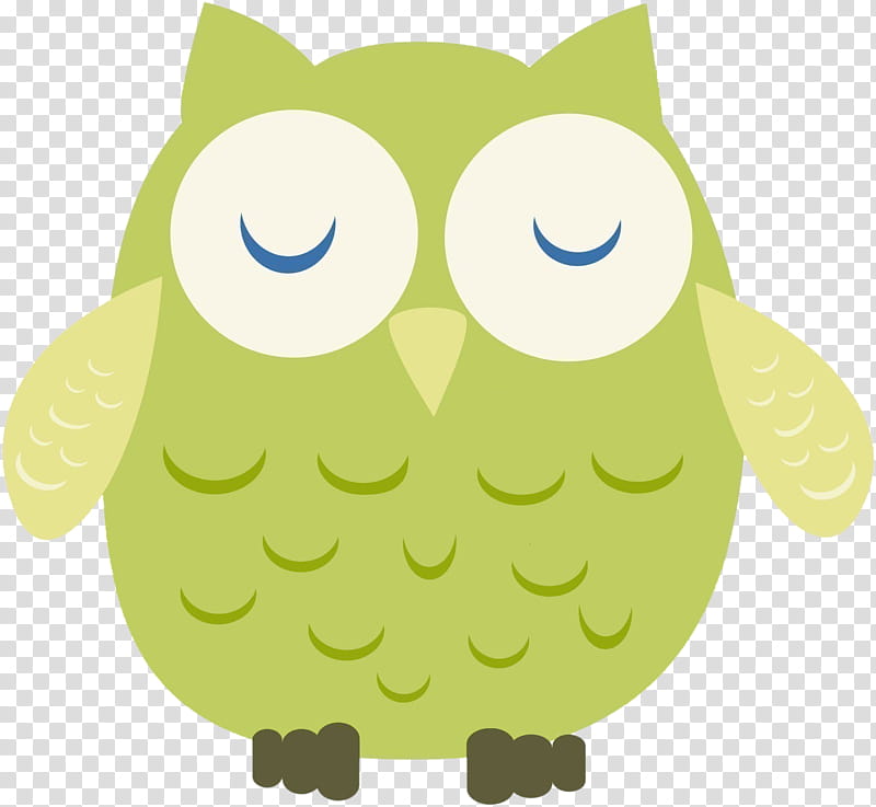 Cute Owls set, green owl artwork transparent background PNG clipart