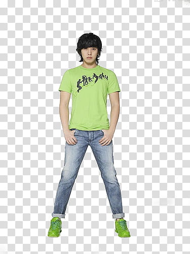 SungMin HQ, man wearing green t-shirt transparent background PNG clipart