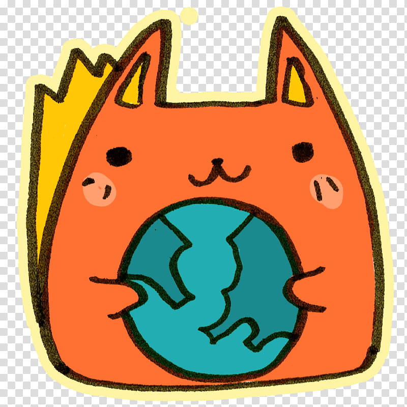 RM Unreleased Icons , Geo_Firefox, orange animal holding earth sketch art transparent background PNG clipart
