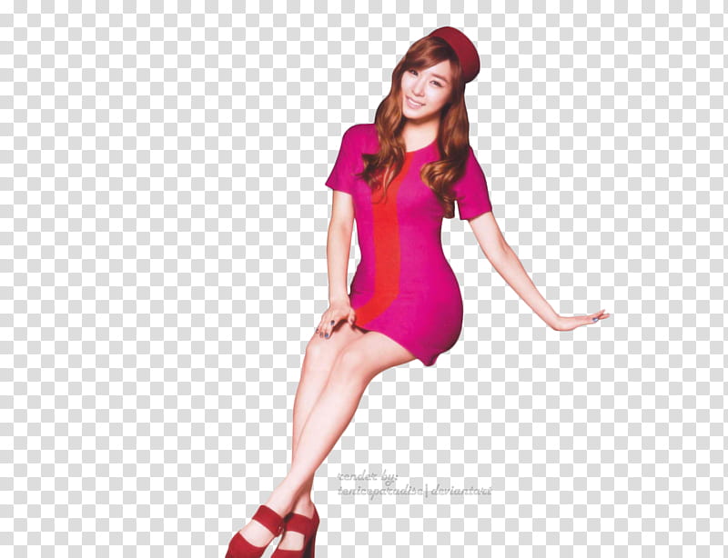 Girls and Peace SNSD  s, woman wearing pink dress illustration transparent background PNG clipart