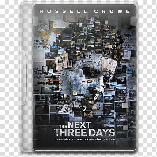 Movie Icon , The Next Three Days, The Next Three Days DVD case transparent background PNG clipart