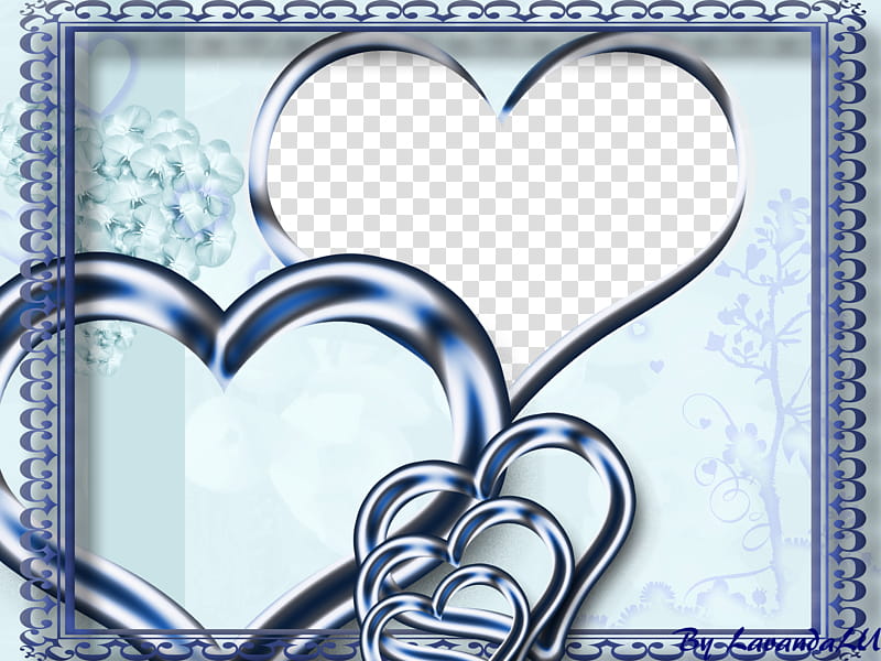 Lav frames, blue heart illustration transparent background PNG clipart ...