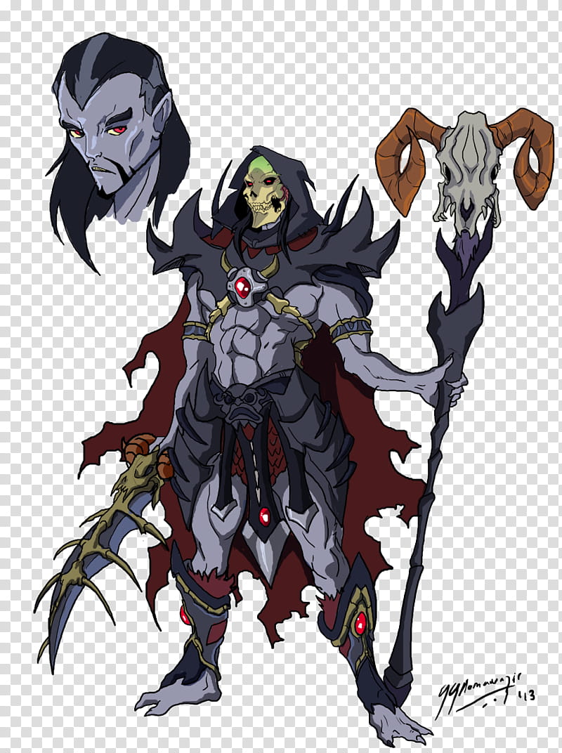 Skeletor Anime Style redesign transparent background PNG clipart