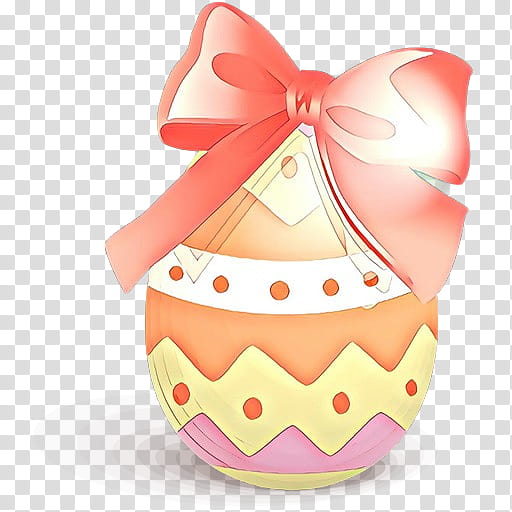 Easter Egg, Orange Sa, Pink, Peach, Ribbon, Food transparent background PNG clipart