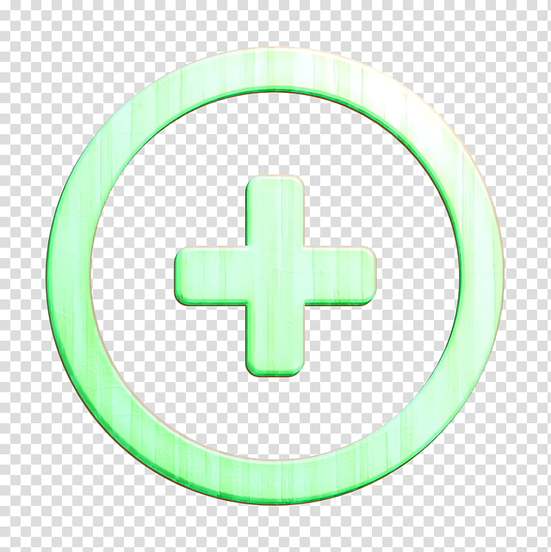 Control icon Plus icon, Green, Logo, Symbol, Circle, Cross, Emblem transparent background PNG clipart