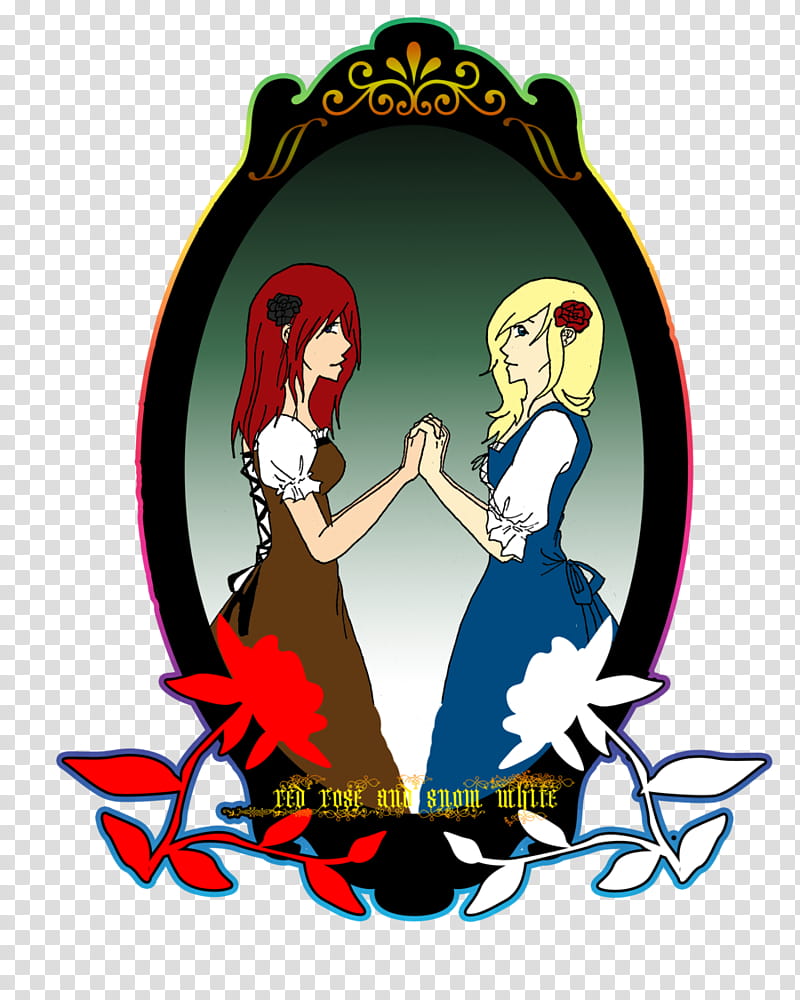 KH, Red Rose and Snow White, two female character illustration transparent background PNG clipart