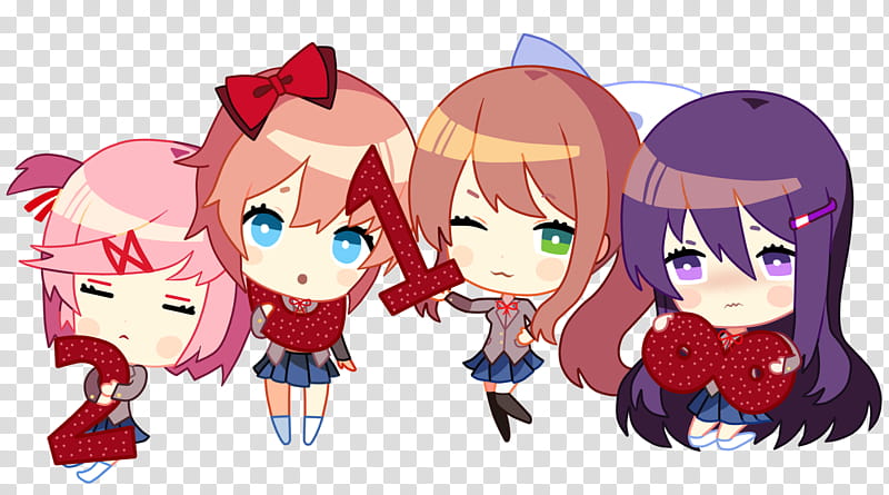 Free download, Doki Doki Literature Club! Chibi Mangaka Anime Art, Chibi  transparent background PNG clipart