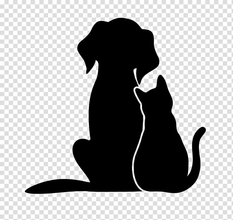 Cat And Dog, Pet, Silhouette, Animal, Black, Black Cat, Cartoon, Sporting Group transparent background PNG clipart