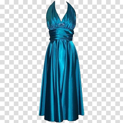 Vestidos Dress, teal satin halter-neck sleeveless dress transparent background PNG clipart