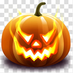 HALLOWEEN O, pumpkin on fire transparent background PNG clipart