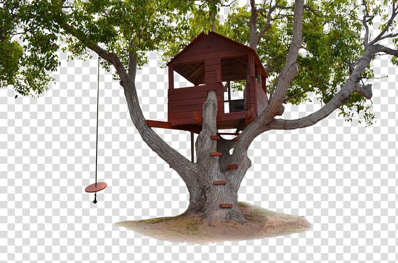 Tree House , brown wooden tree house illustration transparent background PNG clipart