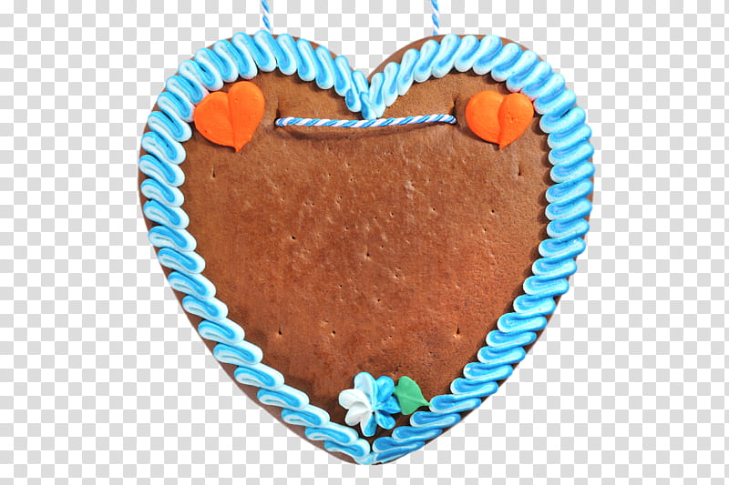 Heart, Gingerbread, Oktoberfest, Biscuits, Orange, Turquoise transparent background PNG clipart