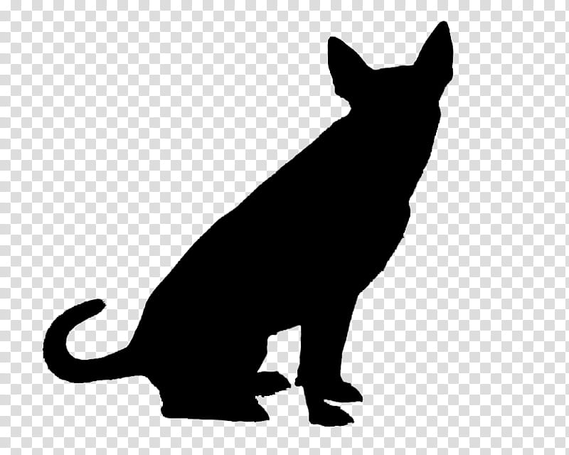 Dog Silhouette, German Shepherd, Snout, Tail, Wildlife, Blackandwhite, Wallaby transparent background PNG clipart
