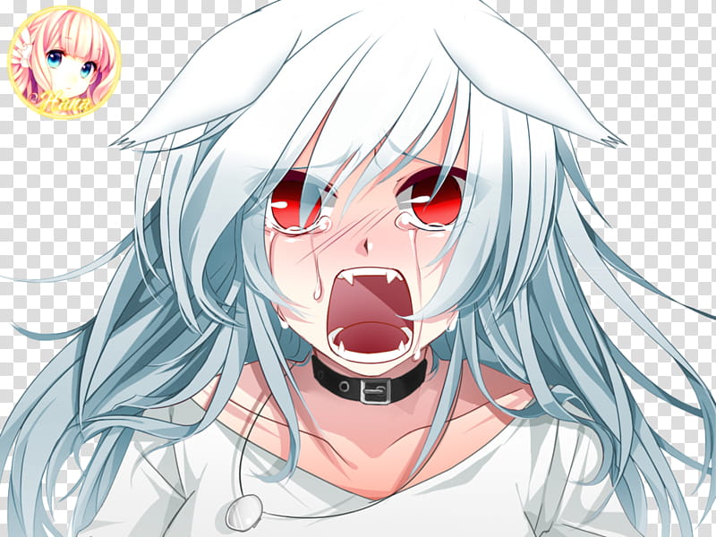 Sad Anime Girl, white-haired girl anime character transparent background PNG clipart