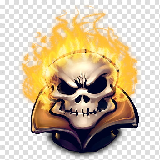 Skull, Comics, Ghost Rider, Yellow, Bone transparent background PNG clipart