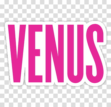 Colecion de stickers en, white and pink Venus text transparent background PNG clipart