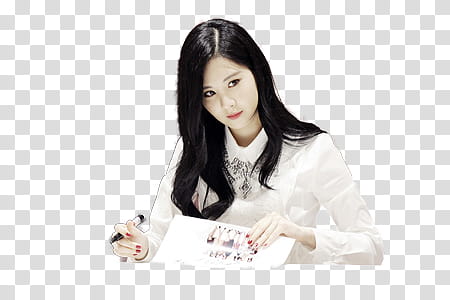 RENDER SNSD LOTTE EVENT, woman holding pen and paper transparent background PNG clipart