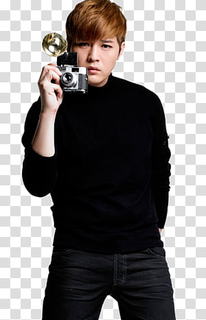 Super Junior A CHa s 2, man holding holding SLR camera transparent background PNG clipart thumbnail