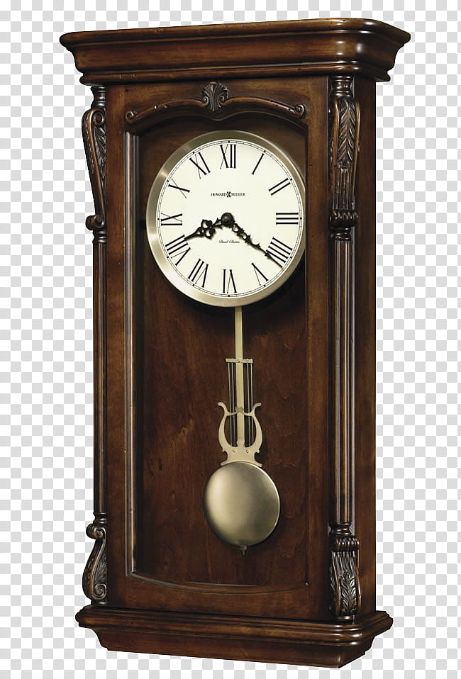Vintage, brown pendulum clock transparent background PNG clipart