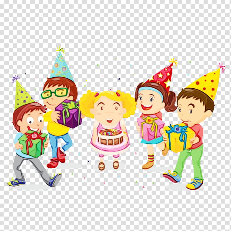 Party hat, Watercolor, Paint, Wet Ink, Cartoon, Celebrating, Happy, Christmas Eve transparent background PNG clipart
