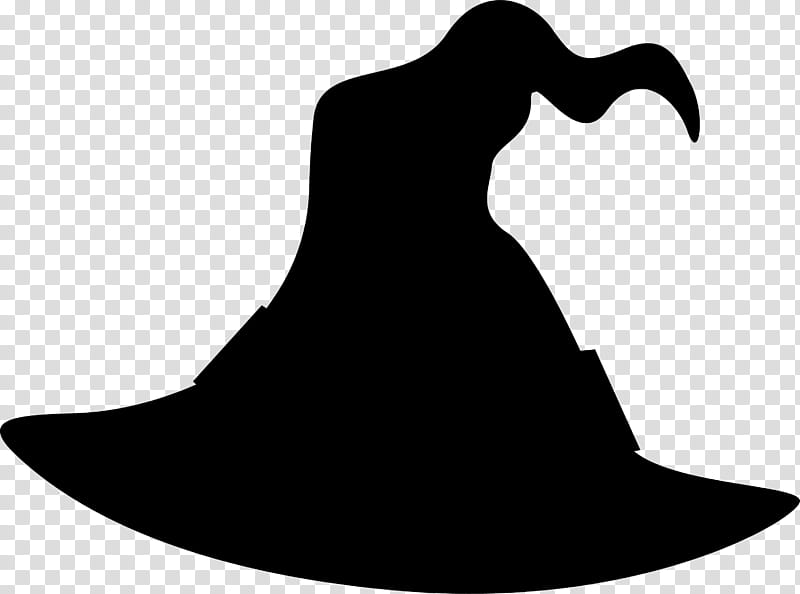 Witch, Black White M, Beak, Silhouette, Headgear, Clothing, Hat, Dress transparent background PNG clipart