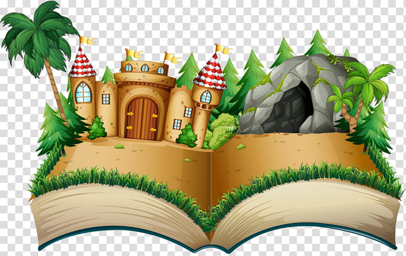 Cartoon Castle, Popup Book, Green, Architecture transparent background PNG clipart