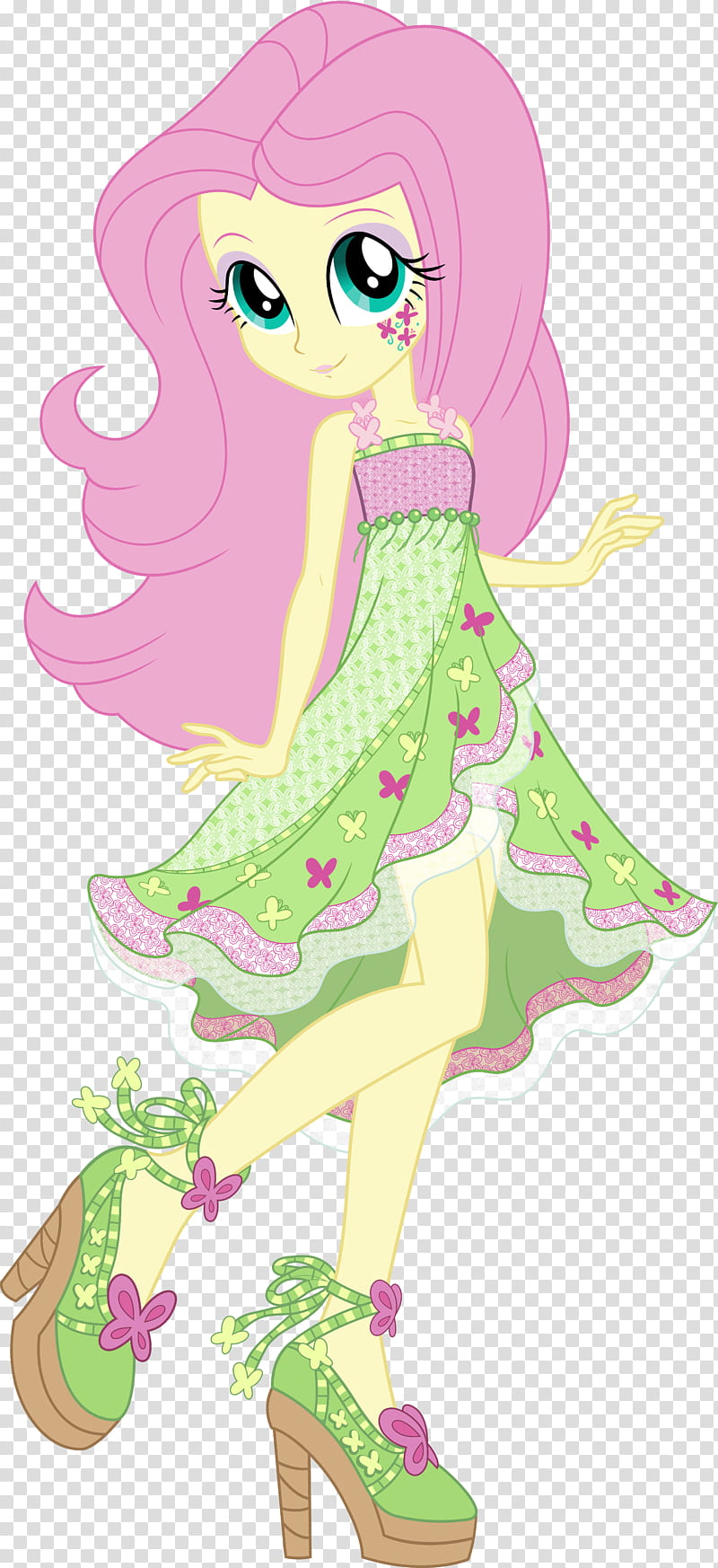 Legend of Everfree Boho Fluttershy , pink-haired female anime character digital artwork transparent background PNG clipart