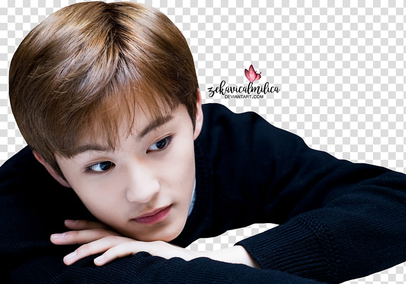 NCT Mark Sweet Valentine Day, man wearing black sweater leaning on his shoulder transparent background PNG clipart