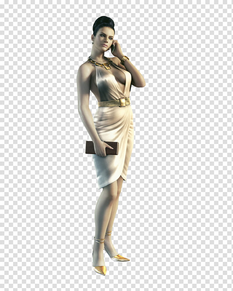 Excella Gionne RE, Professional Render, woman in gray mini dress transparent background PNG clipart