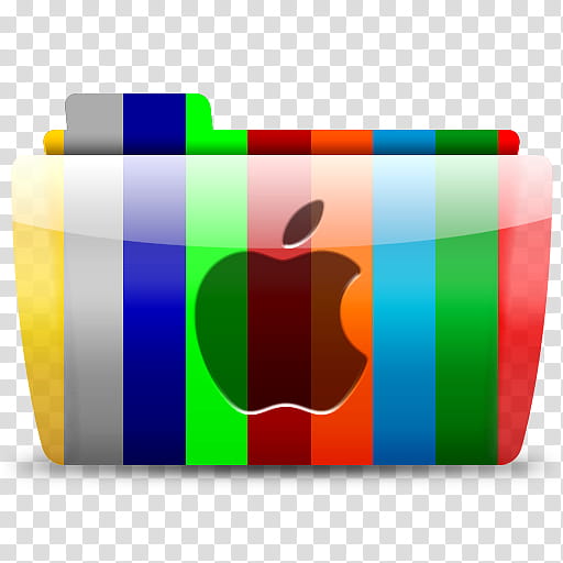 Colorflow   eb Apple, multicolored striped Apple folder icon transparent background PNG clipart