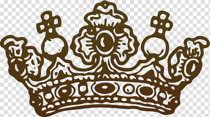 King Crown, Drawing, Logo, Black And White transparent background PNG clipart