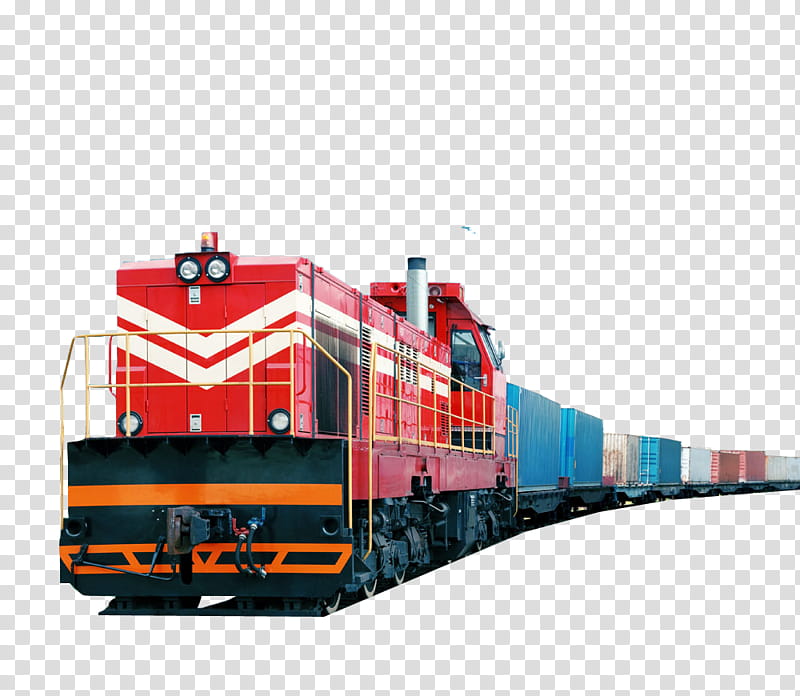 Transportation, multicolored train transparent background PNG clipart