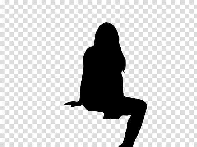 Silhouette Person Transparency Drawing, Sitting, Black, Standing, Leg, Blackandwhite, Shoe, Black Hair transparent background PNG clipart