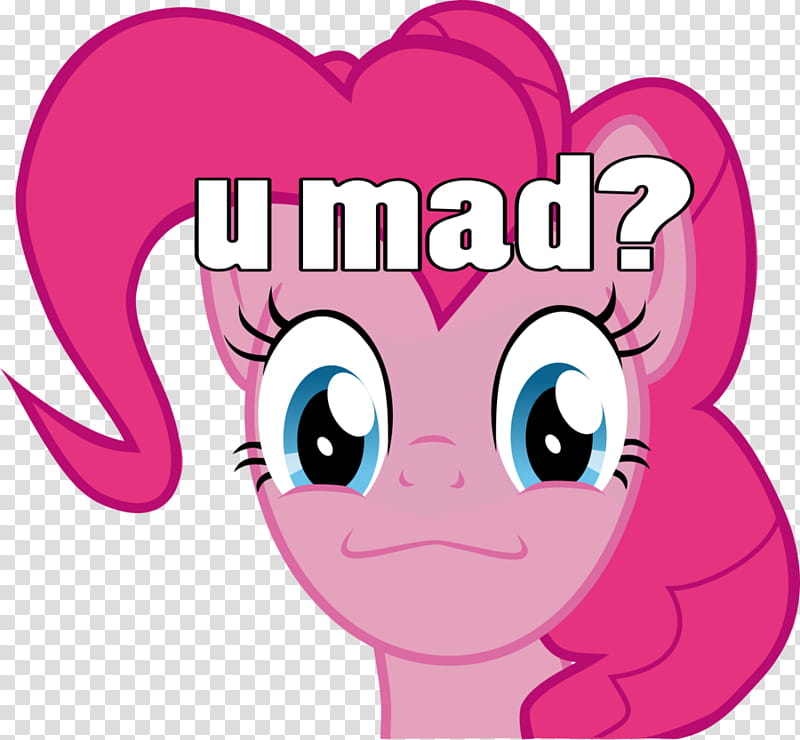 Pinkie Pie r u mad?, pink My Little Pony character transparent background PNG clipart