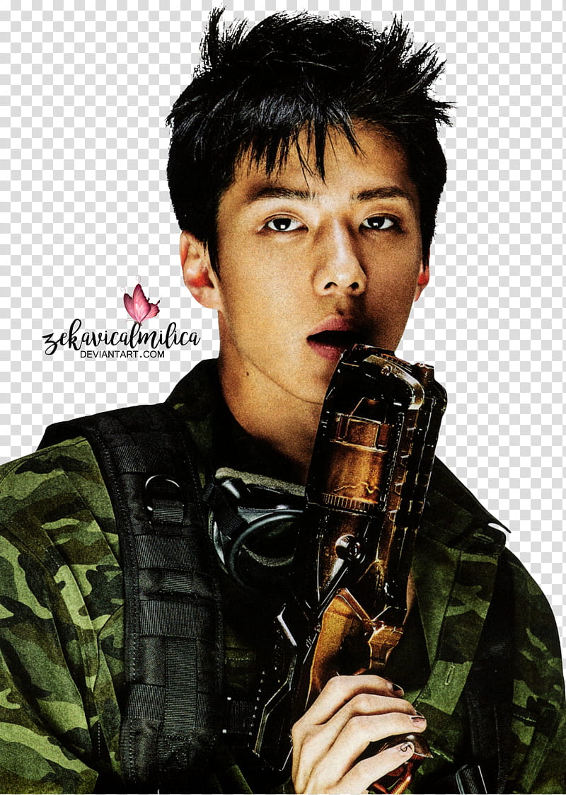 EXO Sehun The Power Of Music, man holding brown pistol transparent background PNG clipart