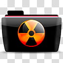 WB Red, black, yellow, and red Radioactive logo-printed folder icon transparent background PNG clipart