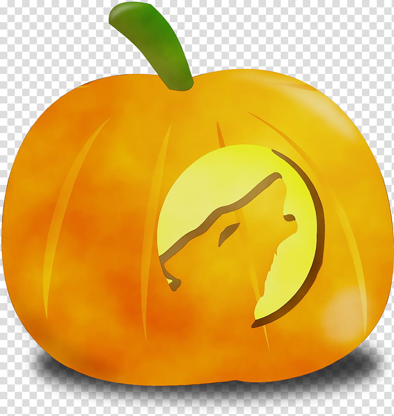 Halloween Orange, Watercolor, Paint, Wet Ink, Pumpkin, Jackolantern, Wolf, Halloween transparent background PNG clipart