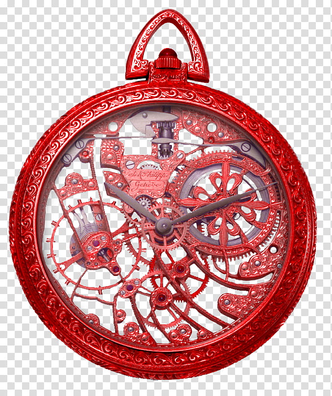 Red objects  , round red skeleton locket watch transparent background PNG clipart