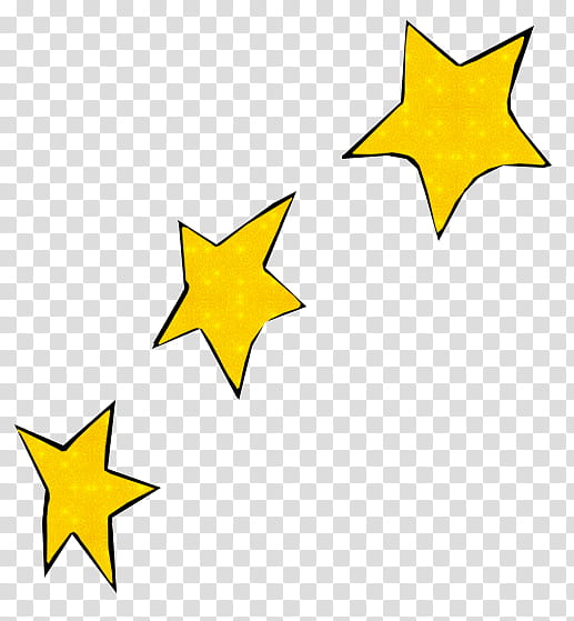 three yellow star stickers transparent background PNG clipart