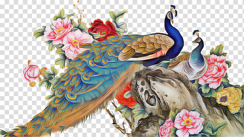 Painting, Peafowl, Mobile Phones, Bird, Feather, Indian Peafowl, Widescreen, Plant transparent background PNG clipart