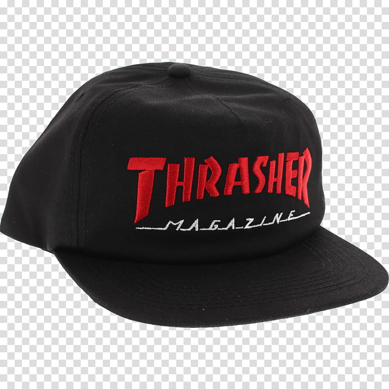 Thrasher Logo, Baseball Cap, Hat, Two Tone Snapback, Magazine, Sky Peace, Black, Headgear transparent background PNG clipart